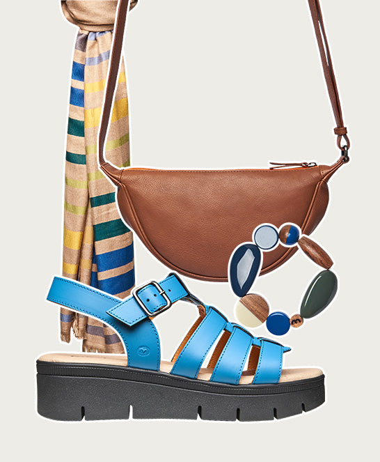 Blue platform gladiator sandals - TULSA MARINE TEAL LEATHER