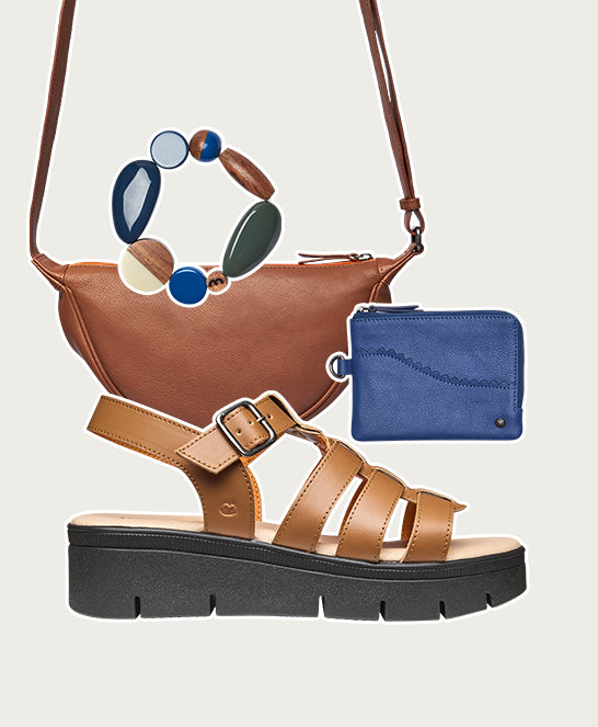 Brown platform gladiator sandals - TULSA TAN LEATHER