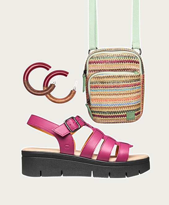 Pink platform gladiator sandals - TULSA FUCHSIA PINK LEATHER