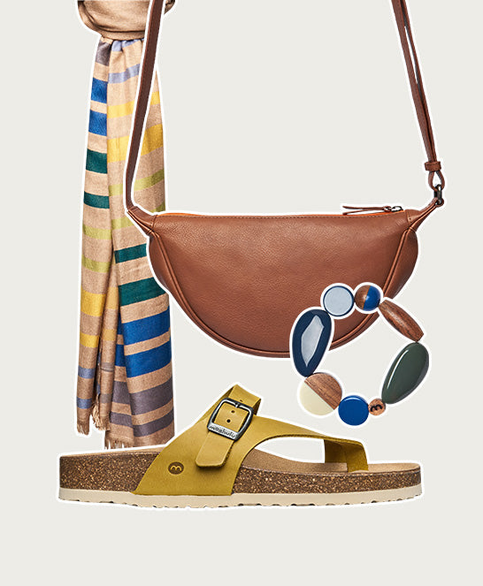 Yellow toe-post cork footbed sandals - WILMA WAXY YELLOW