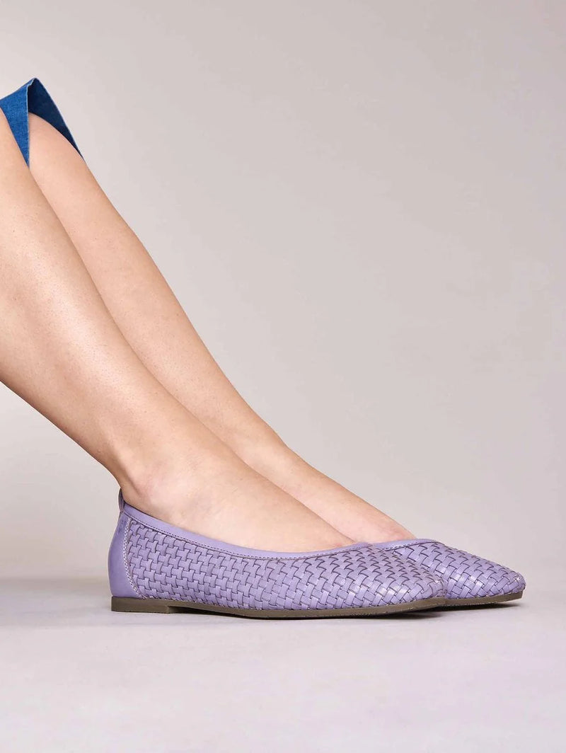 Purple Woven leather ballet pumps - SWANPOOL LILAC HAZE