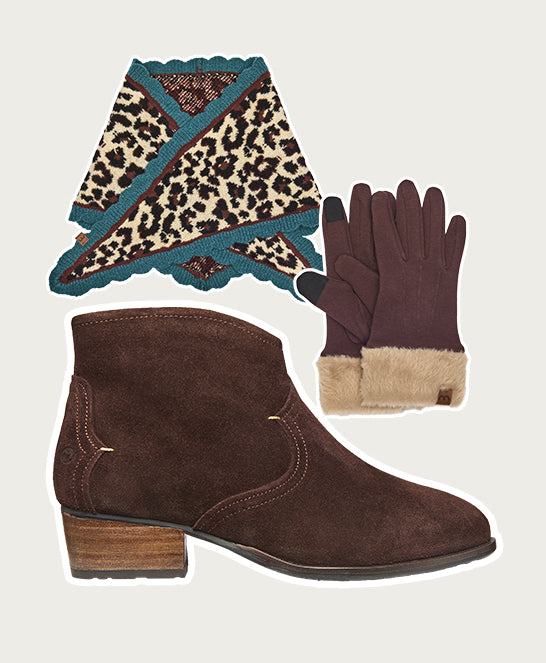 Brown western-style heeled ankle boot - YARDANG BROWN SUEDE