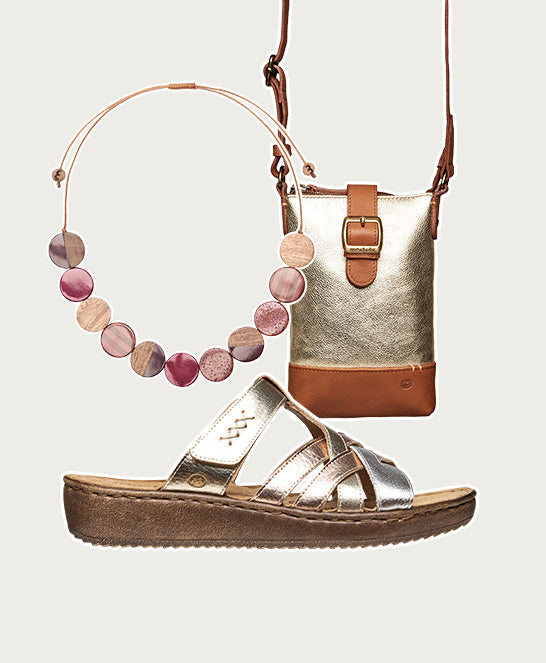 Metallic multi-coloured slip on sandals - ZAHARA METALLIC MULTI LEATHER
